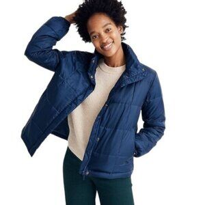 Madewell - Travel Buddy Packable Puffer Jacket Coat | Size Small | Blue